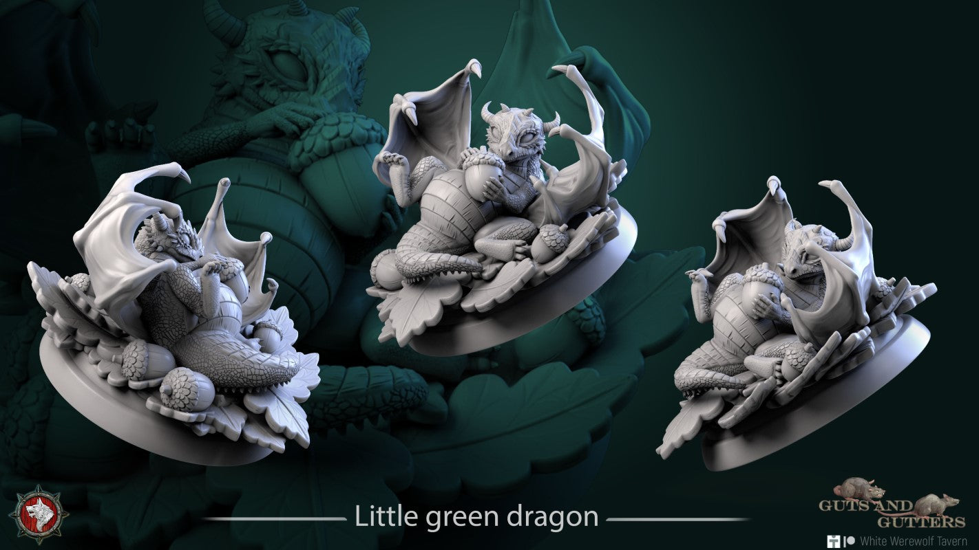 miniature Little Green Dragon by White Werewolf Tavern