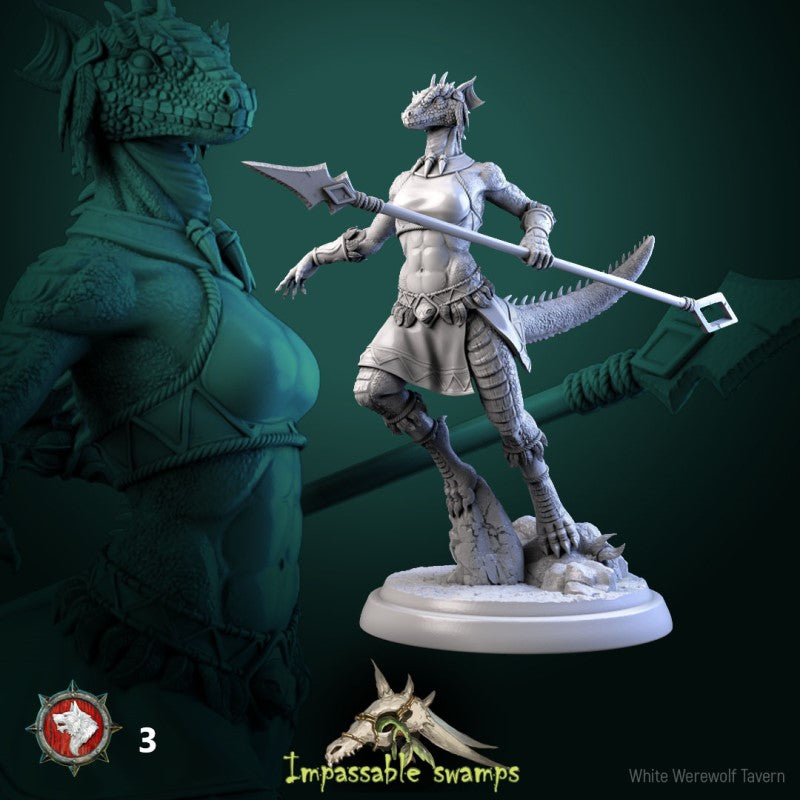 miniature Lizardfolk Warriors Females by White Werewolf Tavern