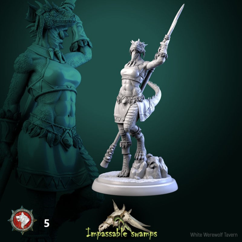 miniature Lizardfolk Warriors Females by White Werewolf Tavern