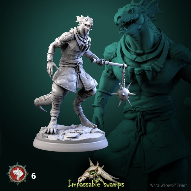 miniature Lizardfolk Warriors Males by White Werewolf Tavern