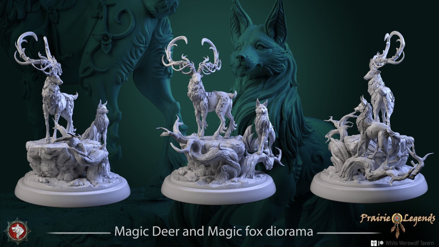 Deer and Fox Diorama