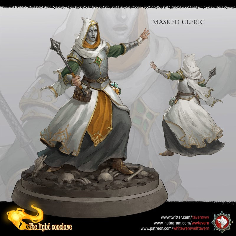 miniature Masked Cleric by White Werewolf Tavern