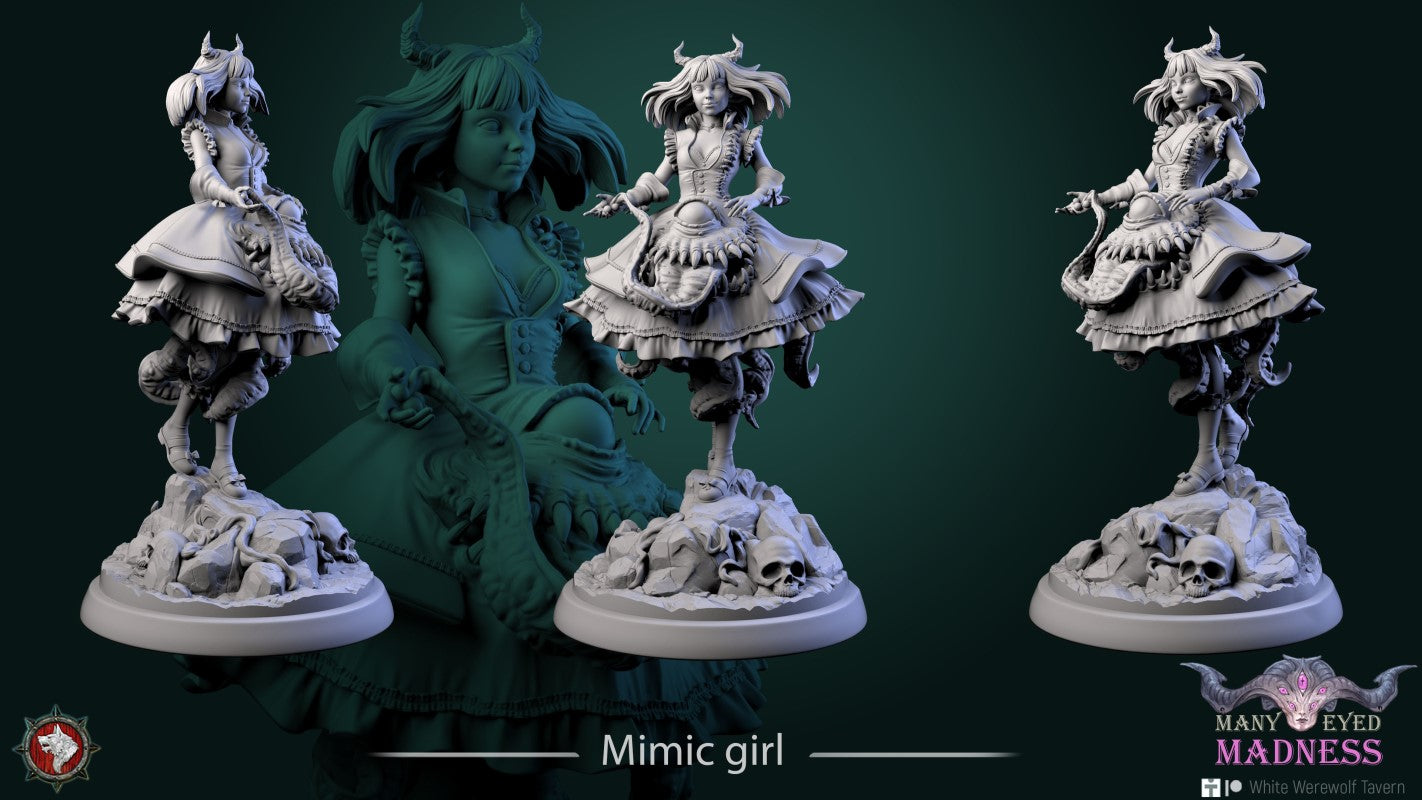 Miniature Mary the Mimic Girl by White Werewolf Tavern Miniatures