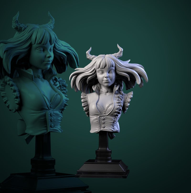 Miniature Mary the Mimic Girl - Bust by White Werewolf Tavern Miniatures