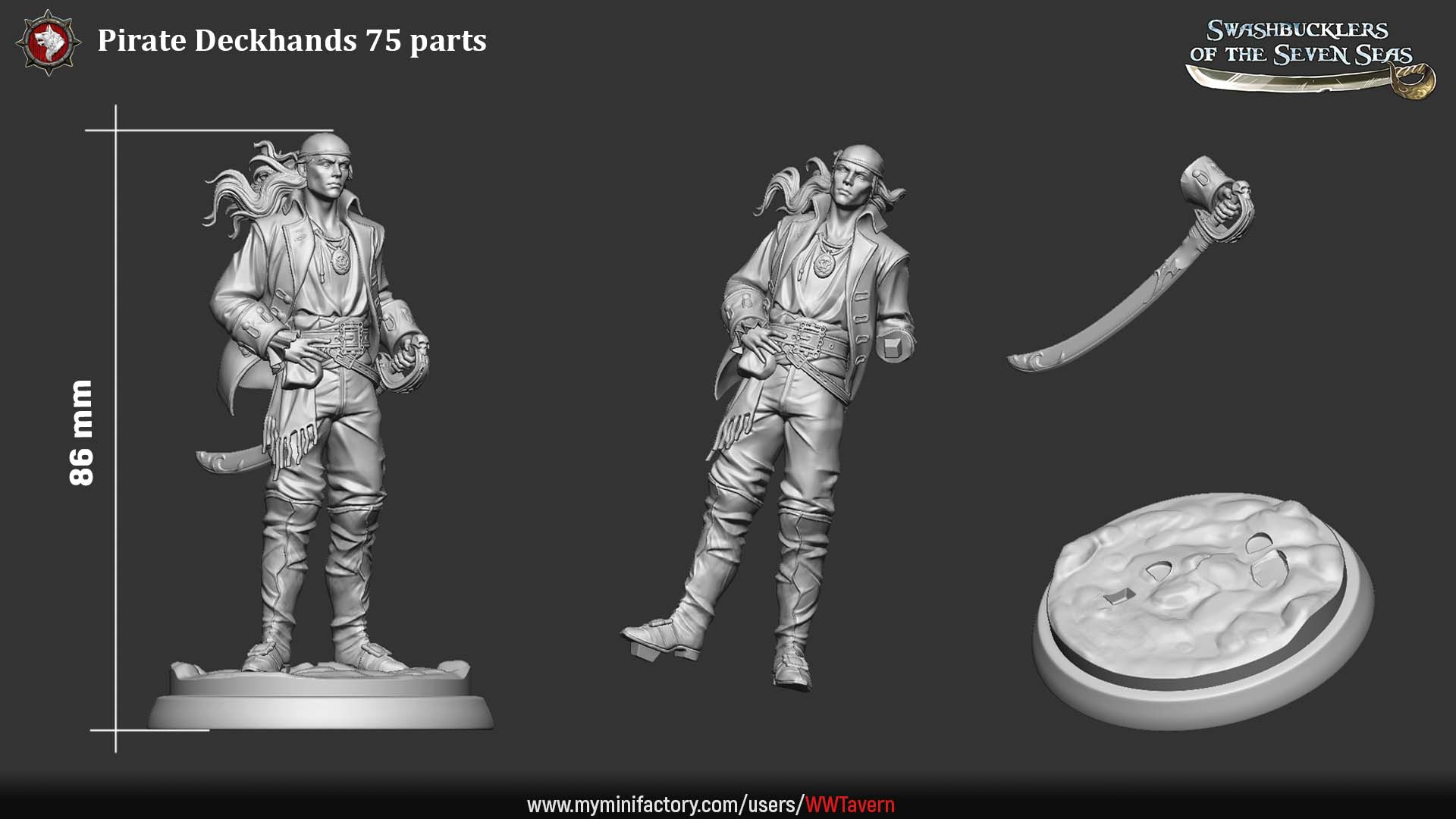 Pirate Deckhand - 75mm Scale
