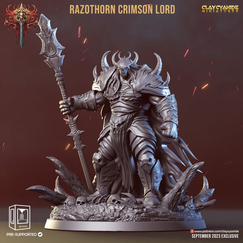 miniature Razothorn Crimson Lord by Clay Cyanide