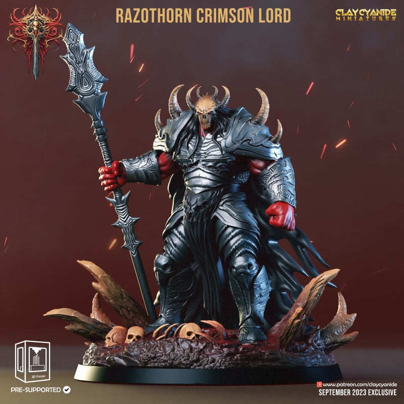 miniature Razothorn Crimson Lord by Clay Cyanide