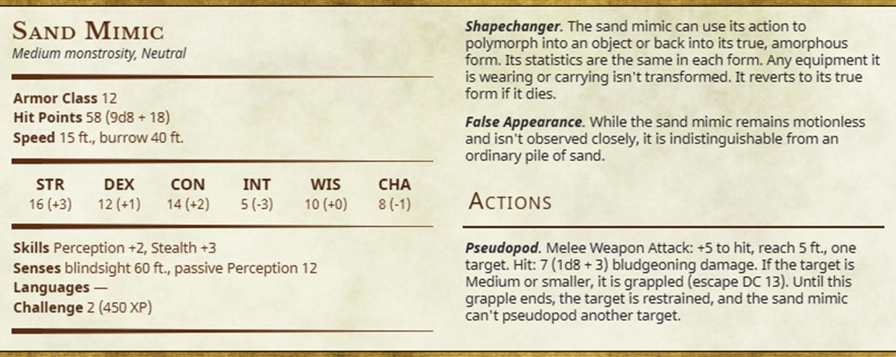 Sand Mimic