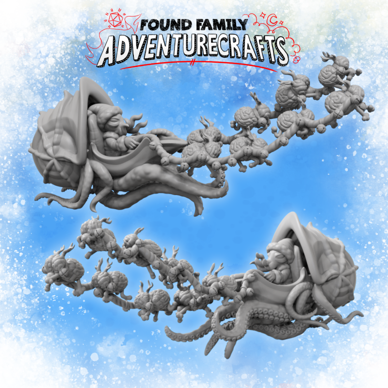 Mind-Flayer Santa with Braindeer