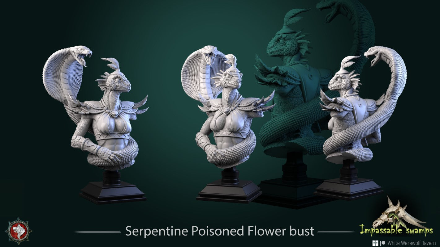 miniature Serpentine Bust by White Werewolf Tavern