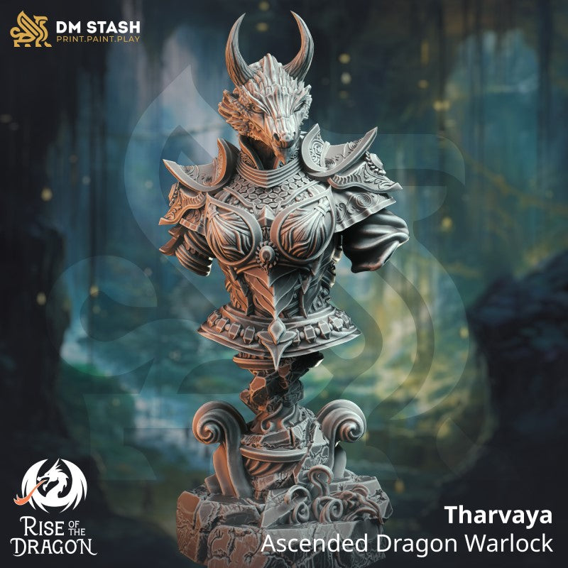 Miniature Tharvaya - Ascended Dragon Warlock - Bust by DM Stash