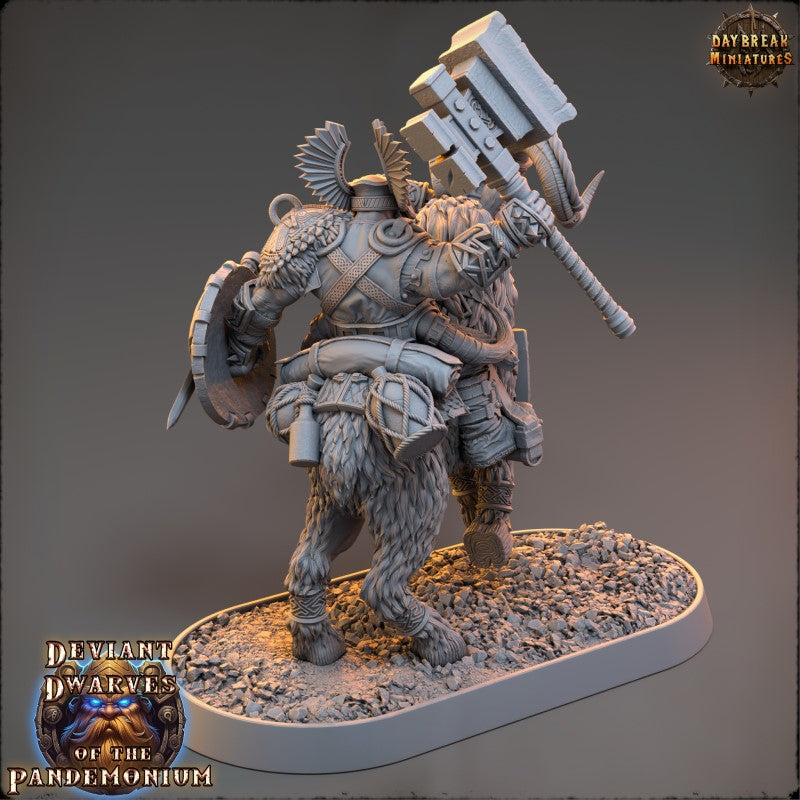 Miniature Trazdak Darkbane on Fire Goat by Daybreak Miniatures