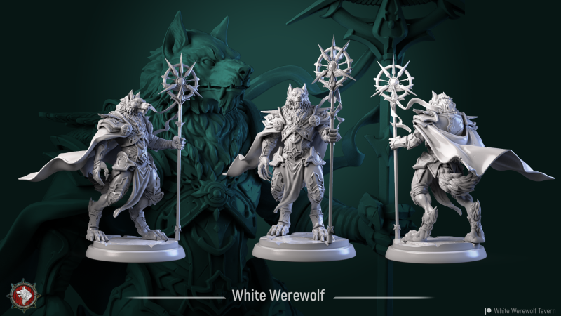 miniature White Werewolf by White Werewolf Tavern