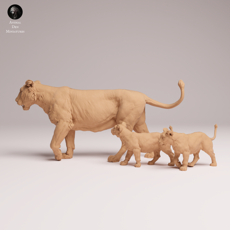 Asiatic Lion - Lioness and Cubs 1:24