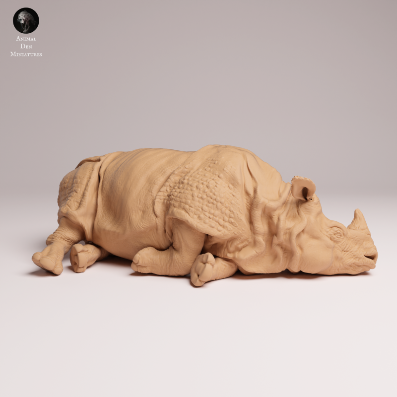Indian Rhino Lying 1:32