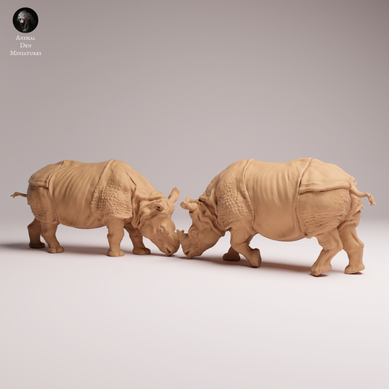 Indian Rhino Fighting 1:32