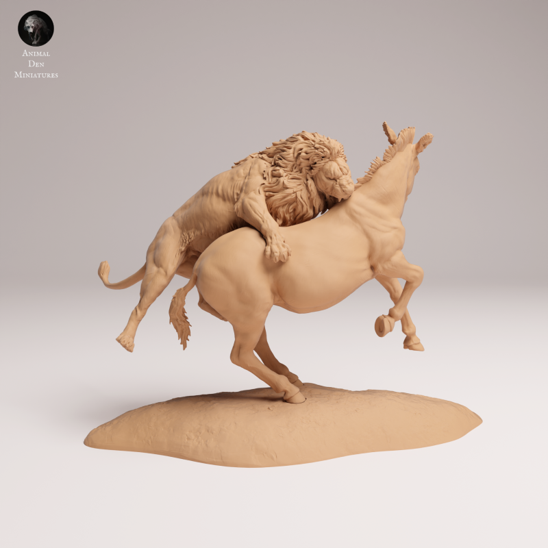 Lion Hunting Zebra 1-24
