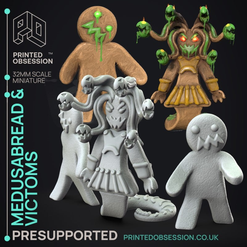 miniature Gingerbread Medusa and Zombie by Printed Obsession