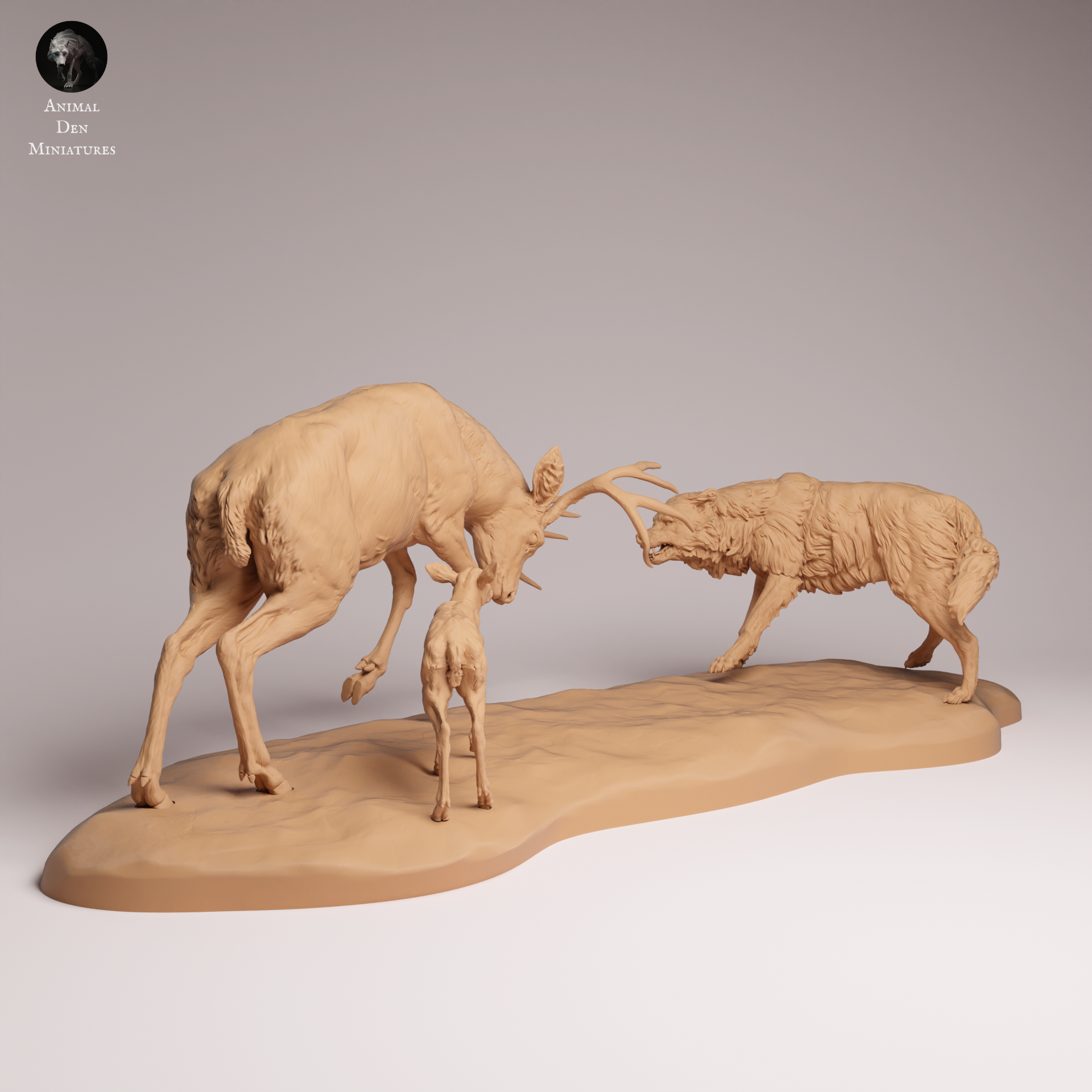 Mule Deer vs Wolf 1:24