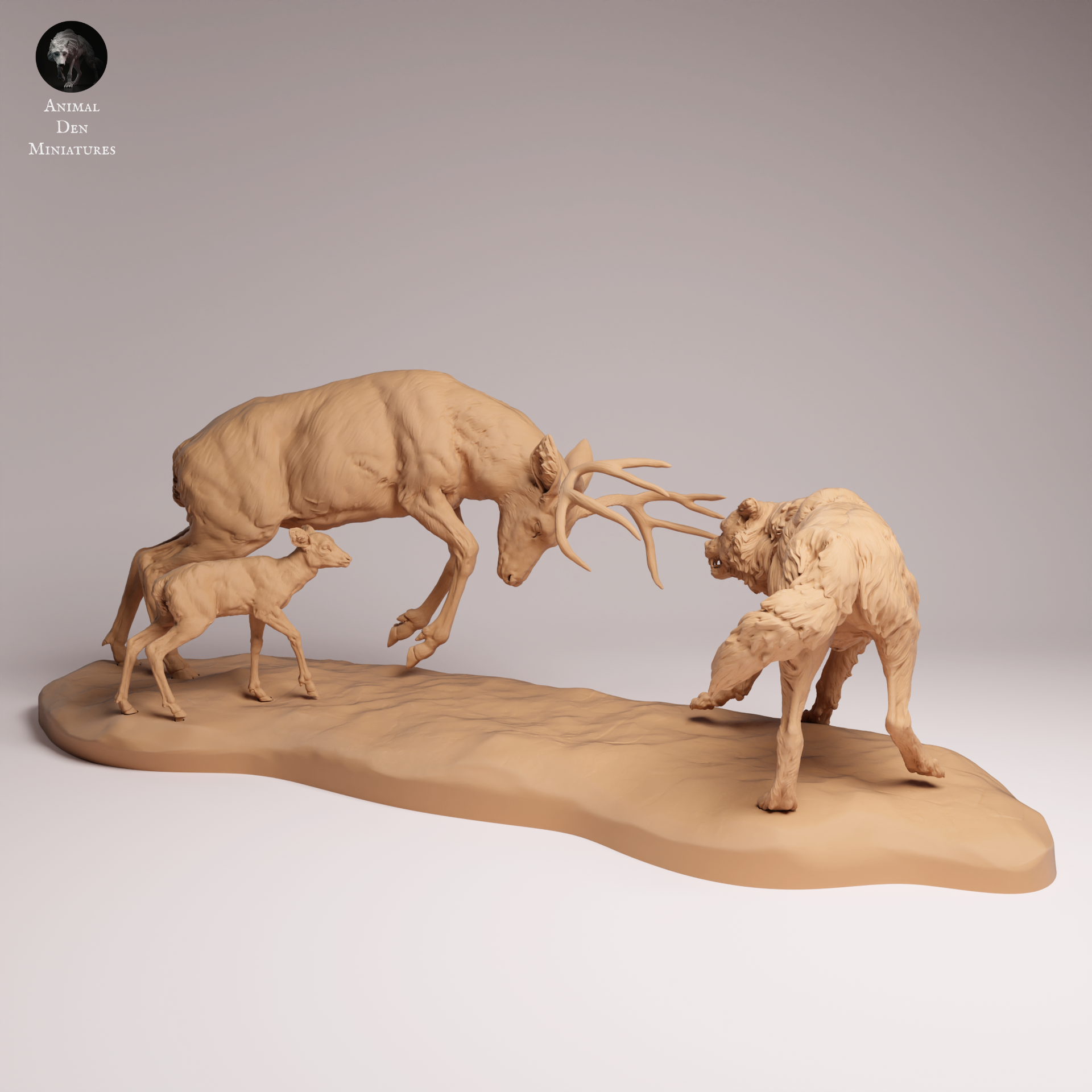 Mule Deer vs Wolf 1:24