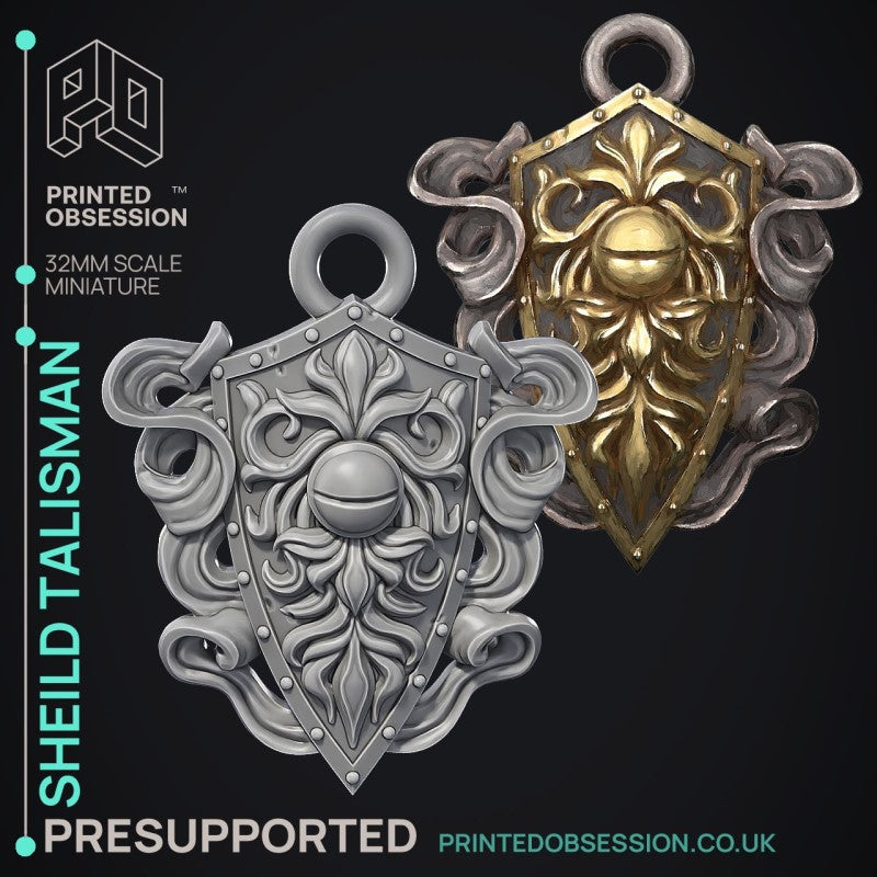 miniature Shield Pendant by Printed Obsession