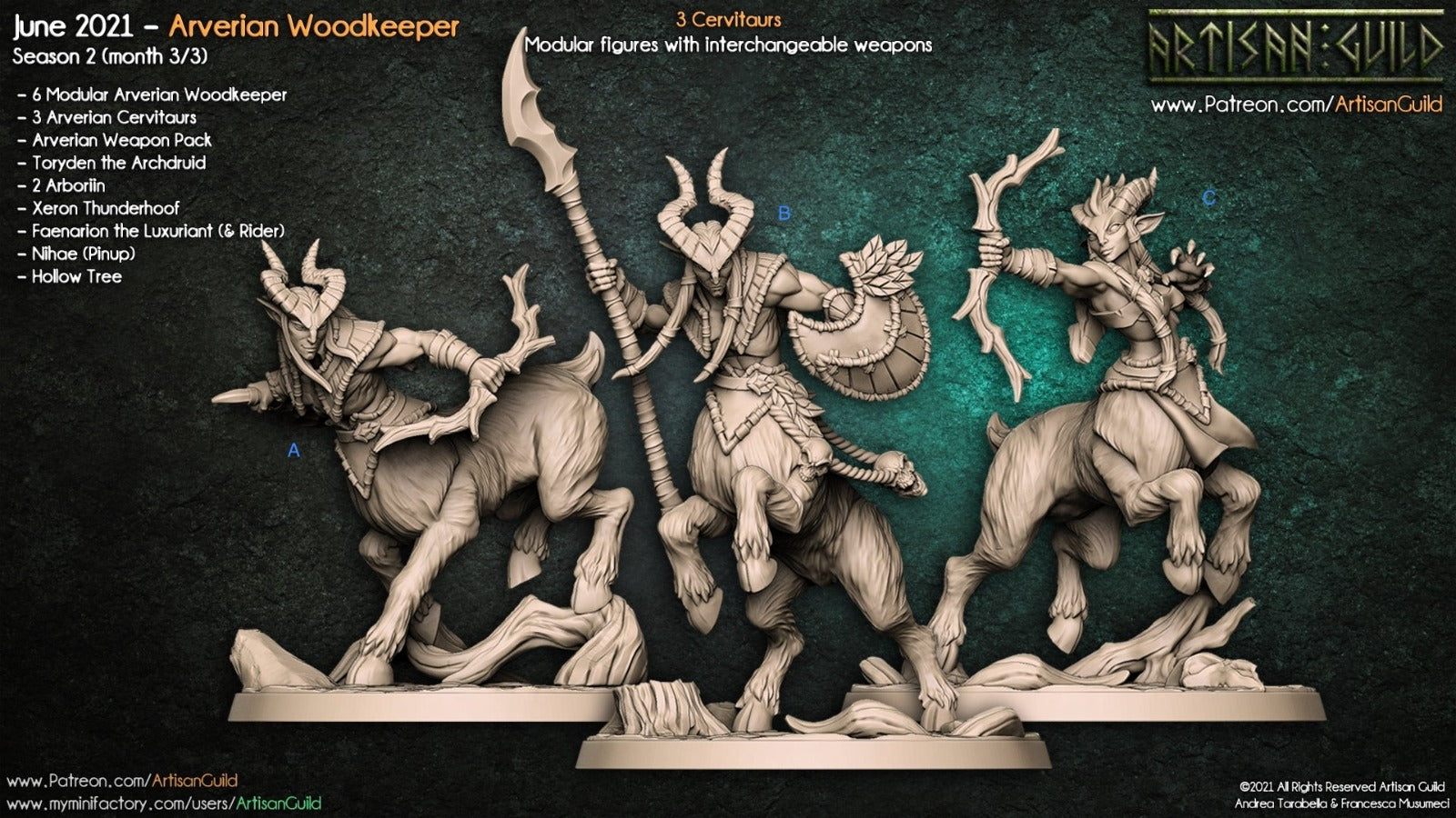 Centaur faun forest creature archer spear and shield  unpainted resin unpainted resin 3D Printed Miniature