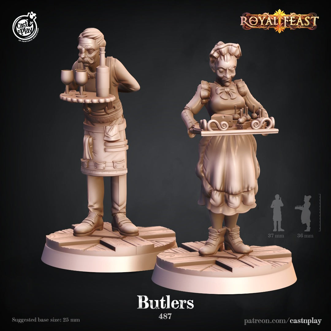 butlers male female house servants unpainted resin unpainted resin 3D Printed Miniature