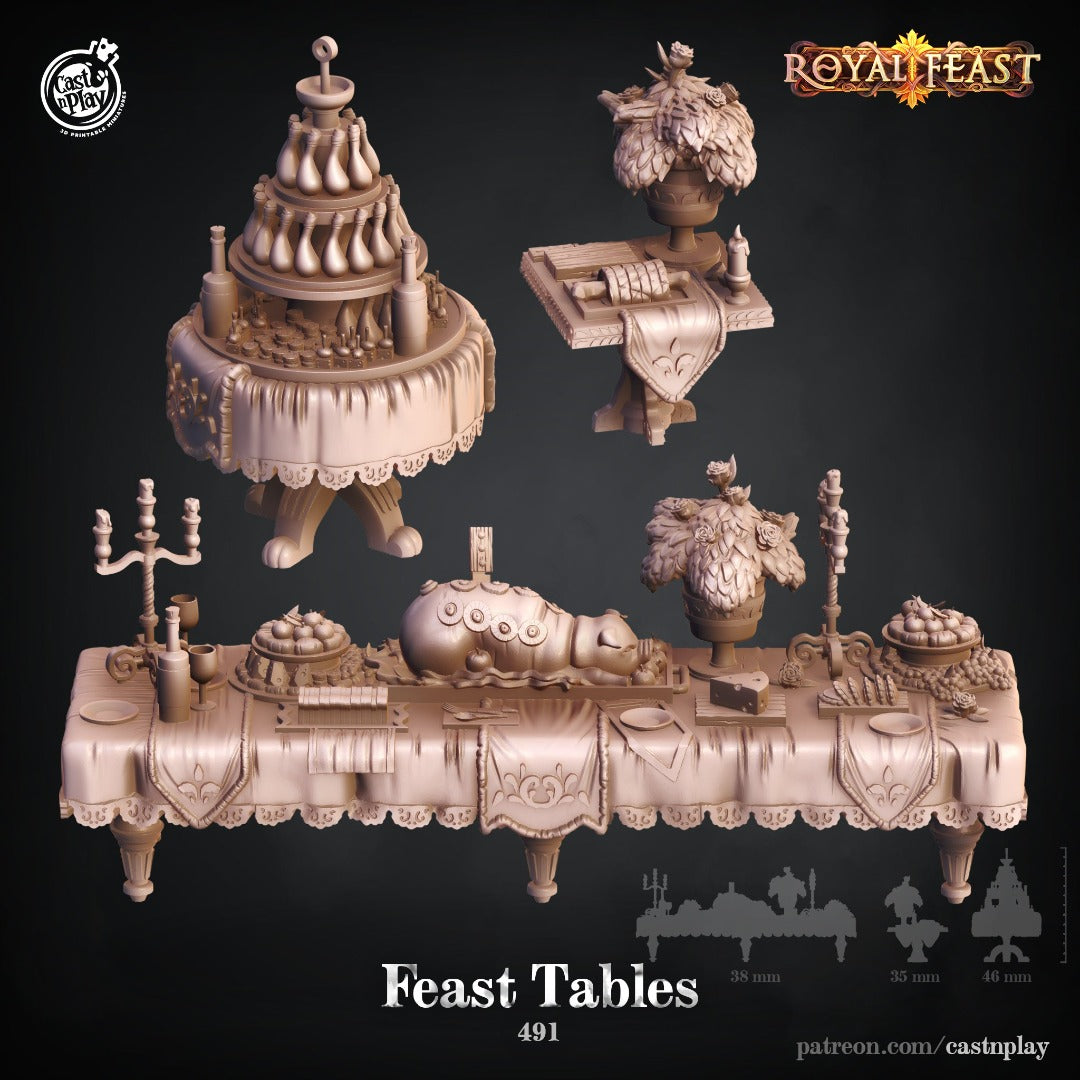 Castle feast table unpainted resin unpainted resin 3D Printed Prop