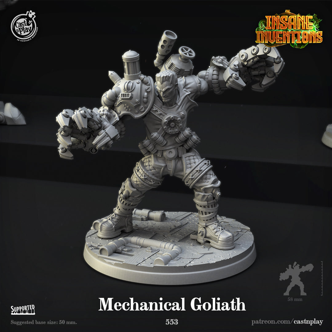 Unpainted resin 3d printed miniature Mechanical Goliath designed by Cast n Play