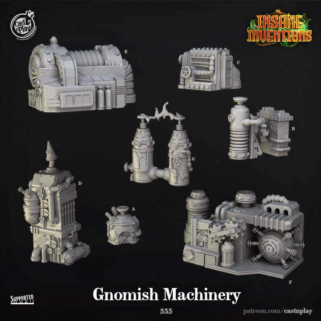 Unpainted resin 3d printed miniature Gnomish Machinery desinged by Cast n Play