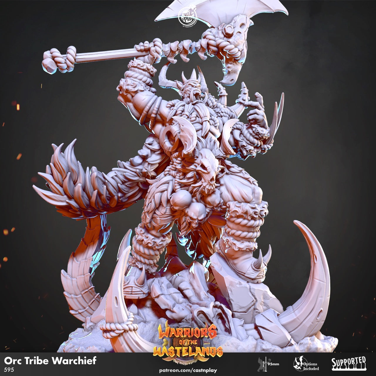 Orc Tribe Warchief miniature sculpted by Cast n Play