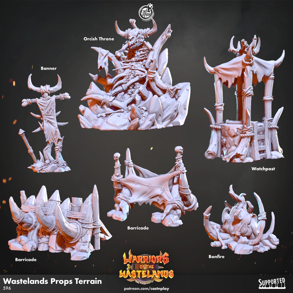 miniature Wasteland props and terrain sculpted by Cast n Play
