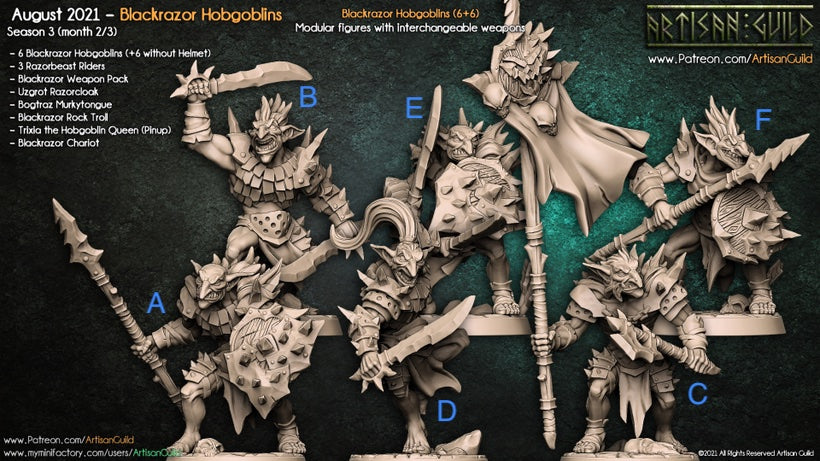 Blackrazor Hobgoblins (No Helmet) | 3D Printed Miniature