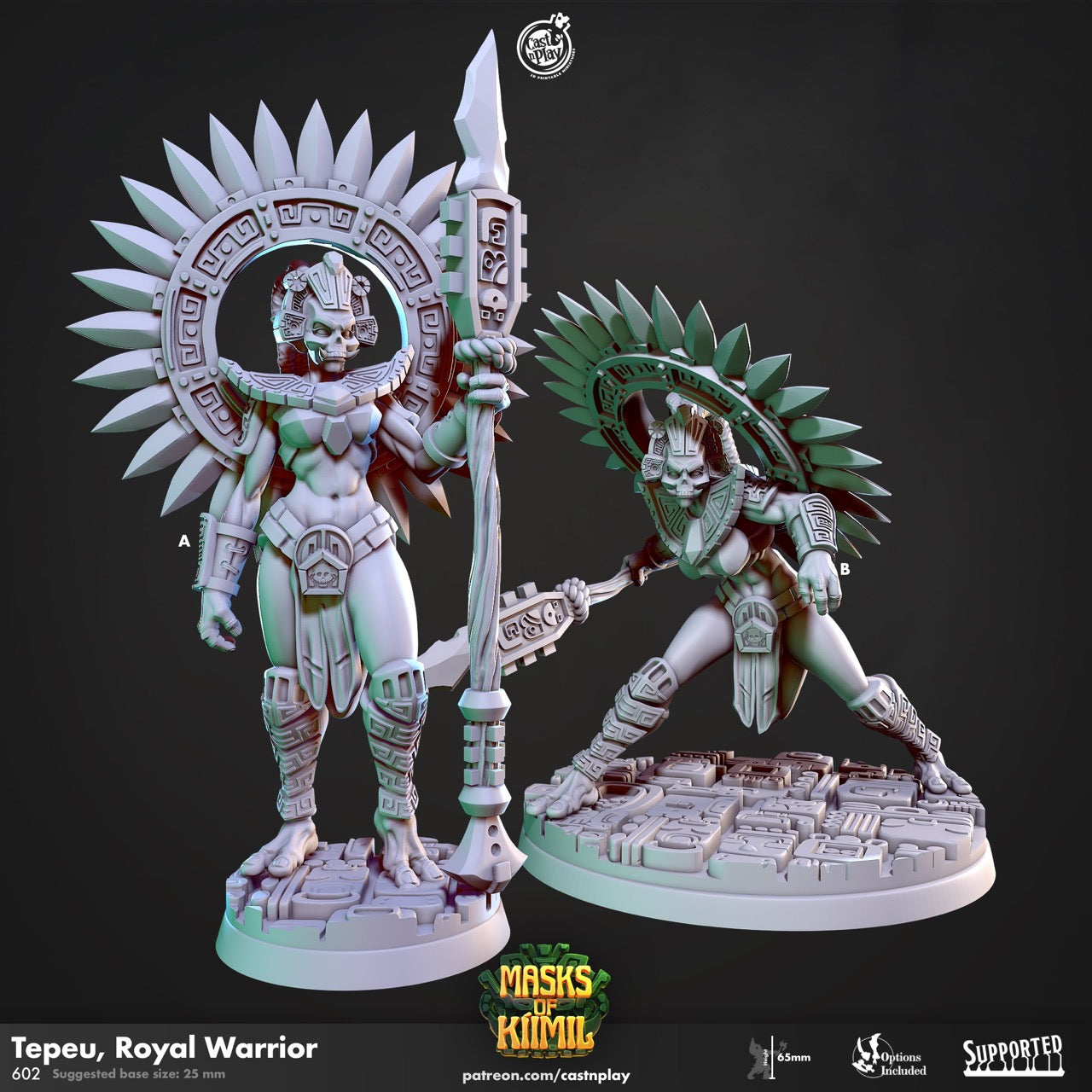 miniature Tepeu - Royal Warrior sculpted by Cast n Play