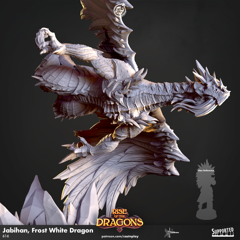 miniature Jabihan - Frost White Dragon sculpted by Cast n Play