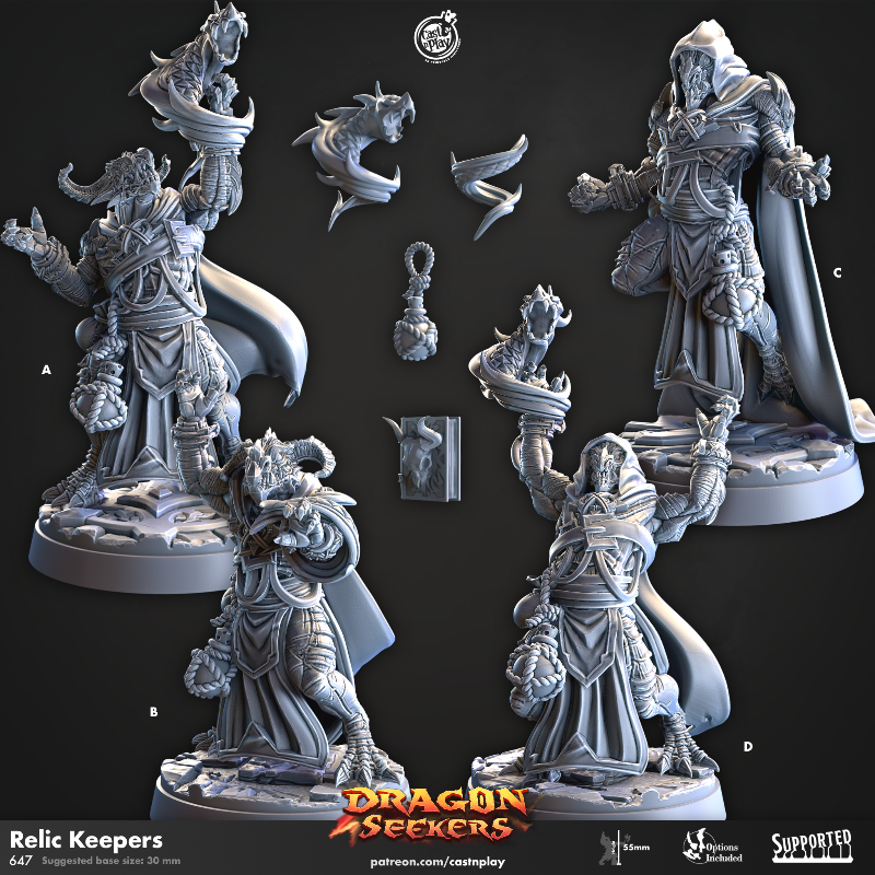 miniature Relic Keepers sculpted by Cast n Play