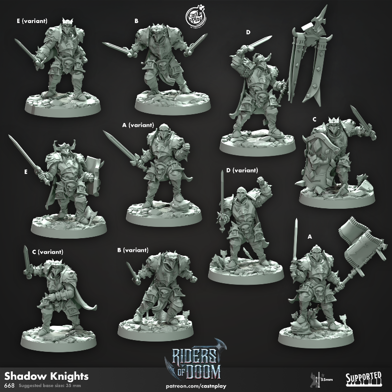 miniature Shadow Knights sculpted by Cast n Play