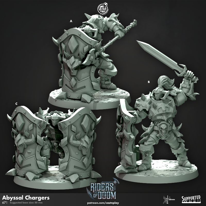 miniature Abyssal Charges sculpted by Cast n Play