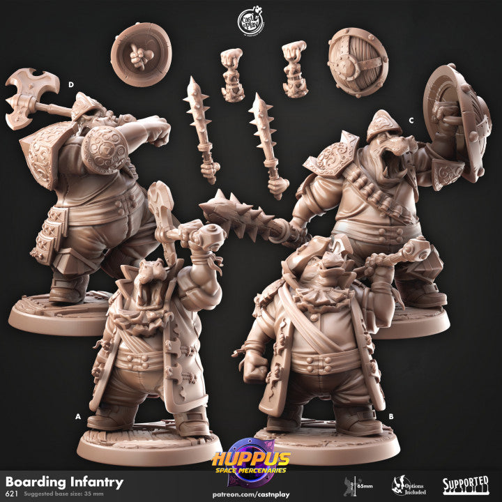 Miniature Boarding infantry sculpted by Cast n Play