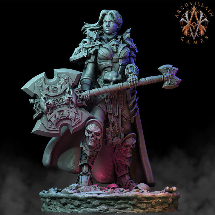Human Female Armoured barbarian with war axe unpainted resin unpainted resin 3D Printed Miniature