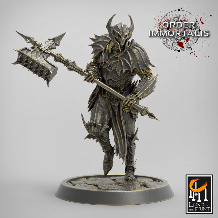 Bloodknight Hammer charge miniature by Lord of the Print