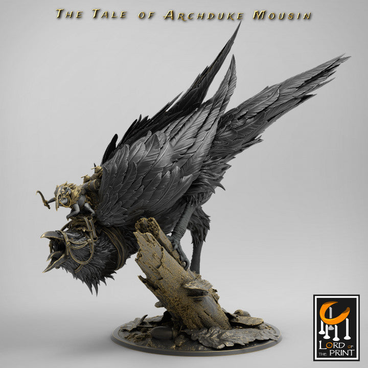 miniature Mounted Raven sculpted by Lord of the Print