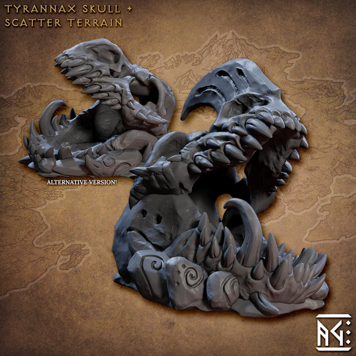 miniature Tyrannax Skull sculpted by Archvillain Games