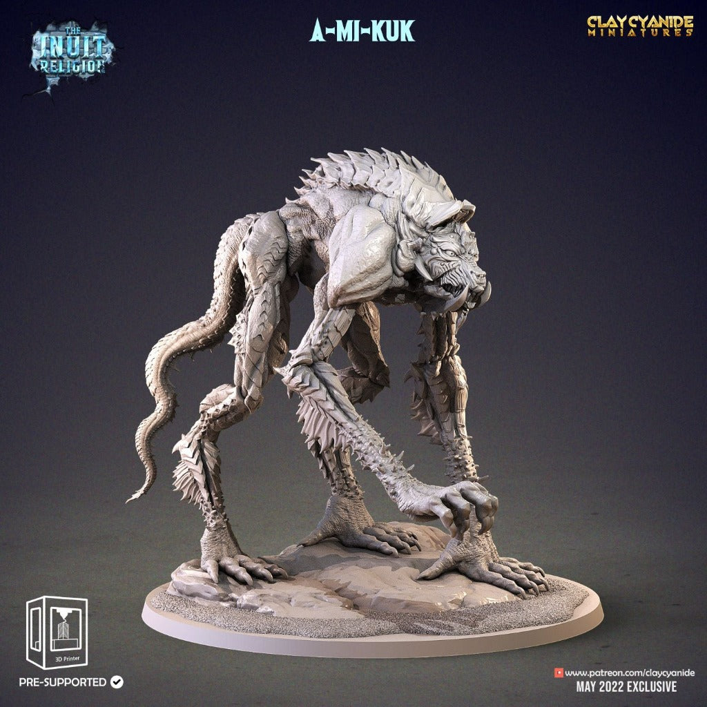 Werewolf beast skinwalker ice demon resin 3d printed miniature