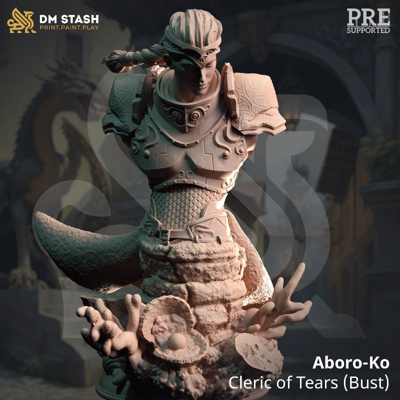 miniature Aboro-Ko - Cleric of Tears bust sculpted by DM