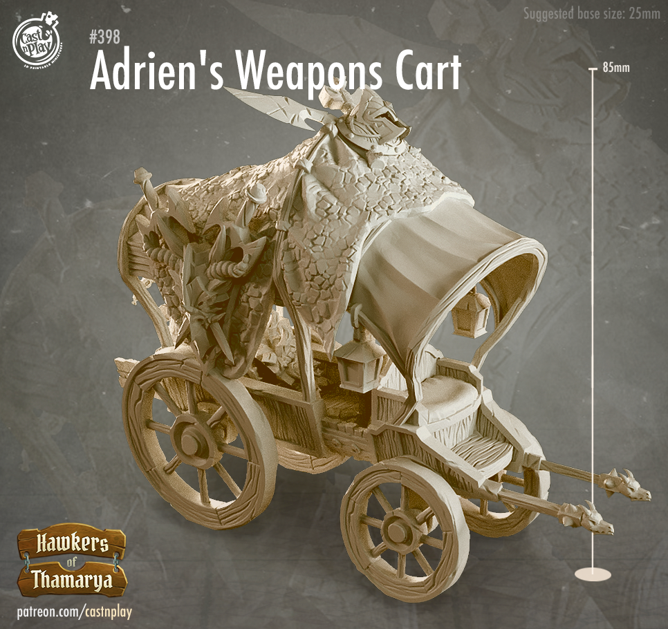 weapons cart prop Unpainted Resin 3D Printed