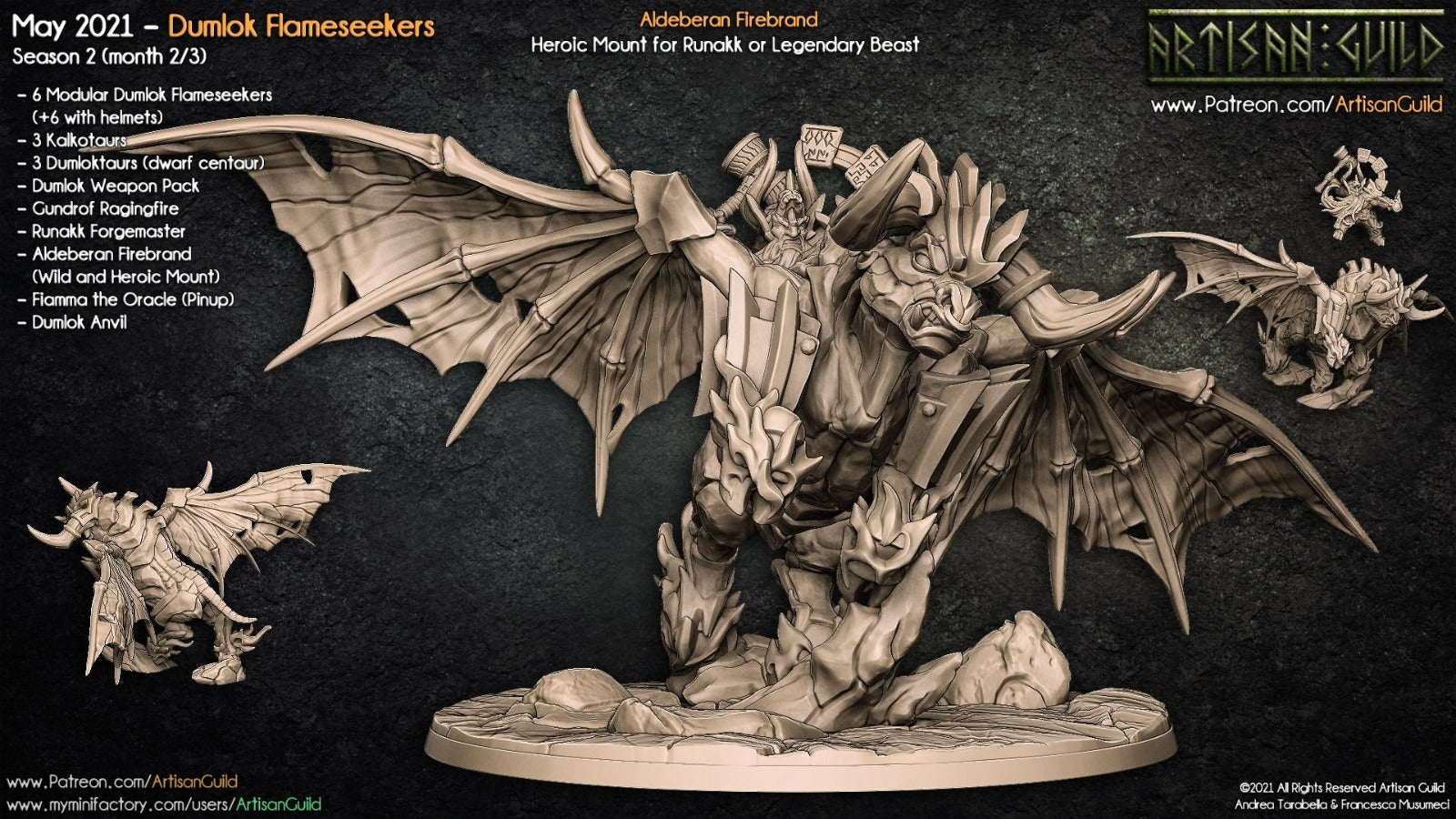 Legendary bat winged bull beast Unpainted Resin 3D Printed Miniature