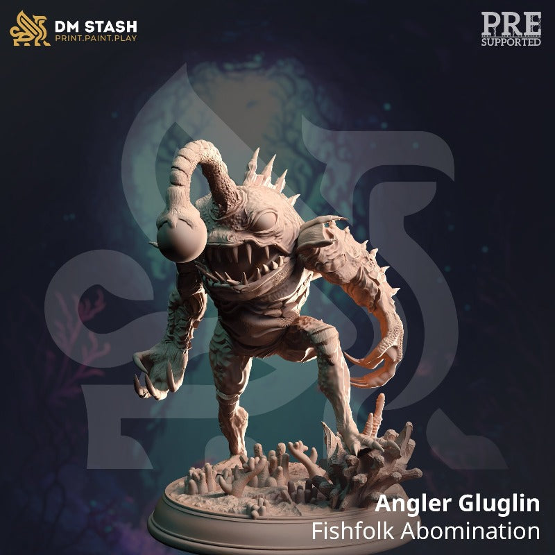 miniature Angler Gluglin - Fishfolk Abomination sculpted by DM Stash