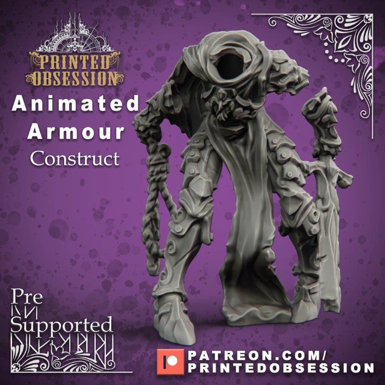 animated armour construct unpainted resin unpainted resin 3D Printed Miniature