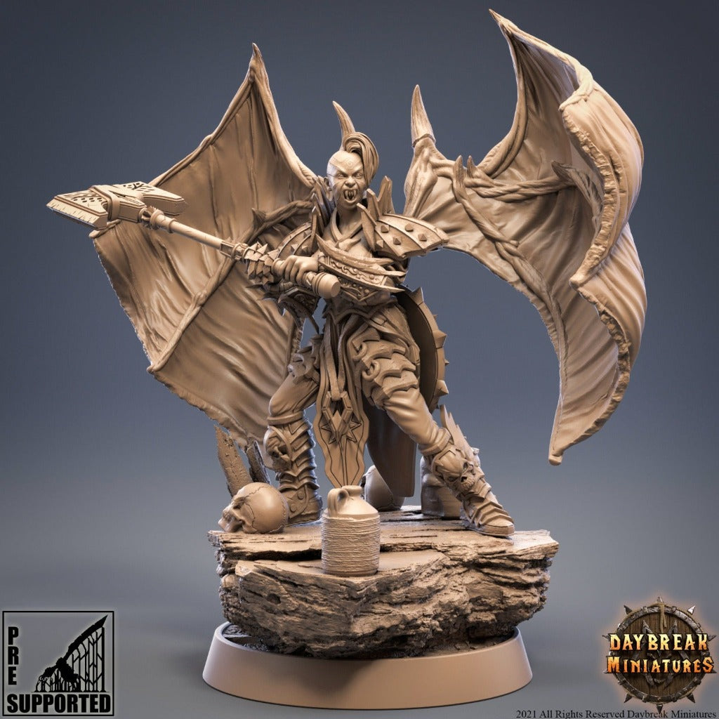 fiendish demon demonic female barbarian  unpainted resin unpainted resin 3D Printed Miniature